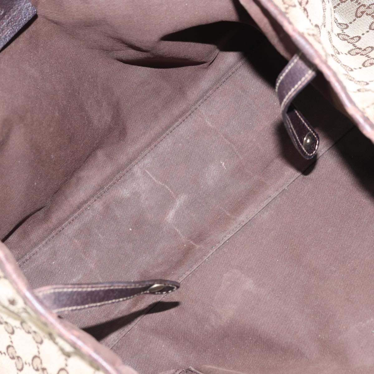 GUCCI GG Canvas Web Sherry Line Tote Bag Beige Gold 163805 Auth ti3747