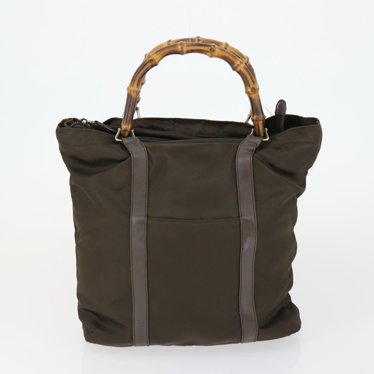 GUCCI Bag Nylon 2 Set Khaki Black Auth ti3748