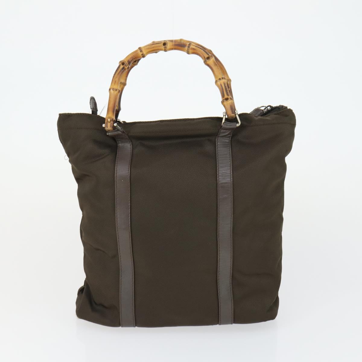 GUCCI Bag Nylon 2 Set Khaki Black Auth ti3748
