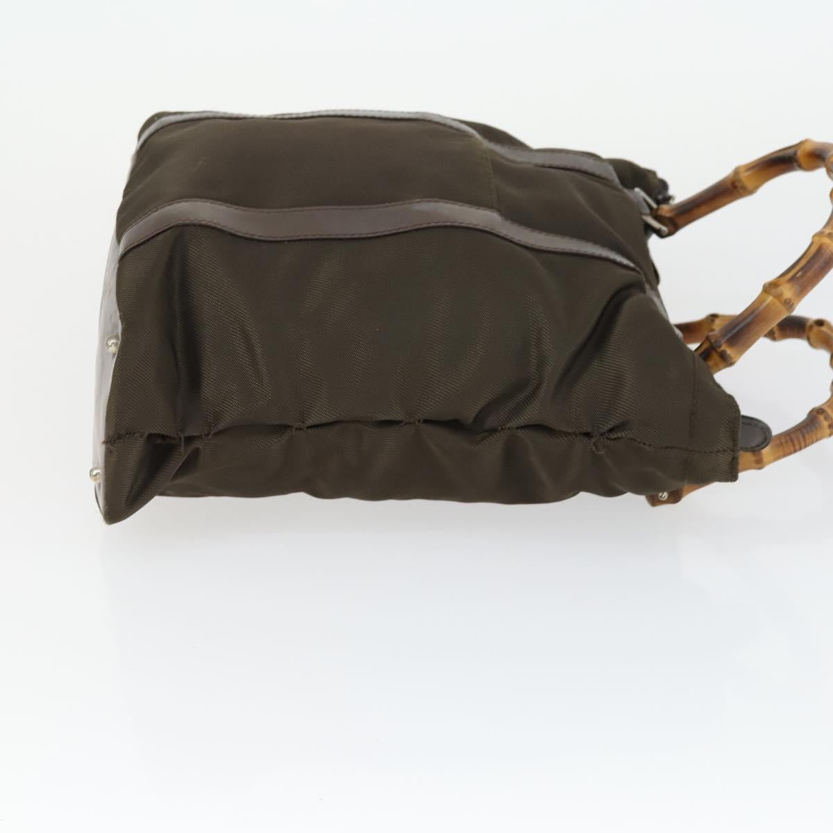 GUCCI Bag Nylon 2 Set Khaki Black Auth ti3748