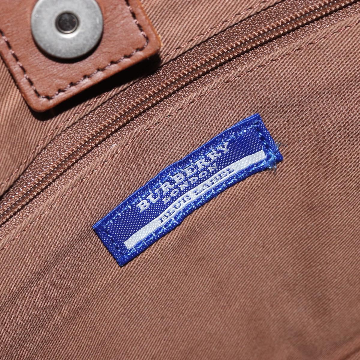 BURBERRY Blue Label Shoulder Bag Felt Leather Red Silver Auth ti3756