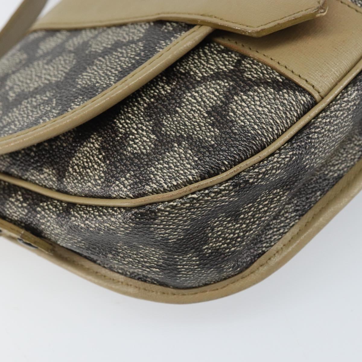 SAINT LAURENT Shoulder Bag PVC Leather Gray Gold Auth ti3759