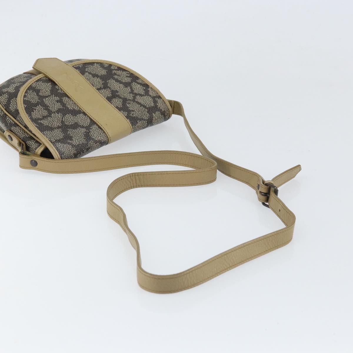 SAINT LAURENT Shoulder Bag PVC Leather Gray Gold Auth ti3759