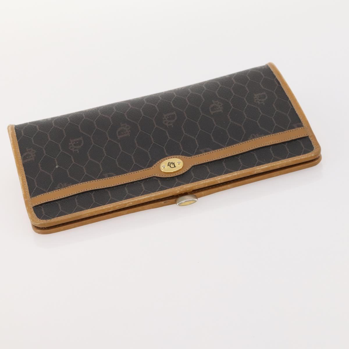 Christian Dior Honeycomb Canvas Clutch Bag PVC 2 Set Black Auth ti3763