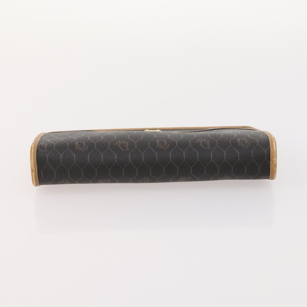 Christian Dior Honeycomb Canvas Clutch Bag PVC 2 Set Black Auth ti3763