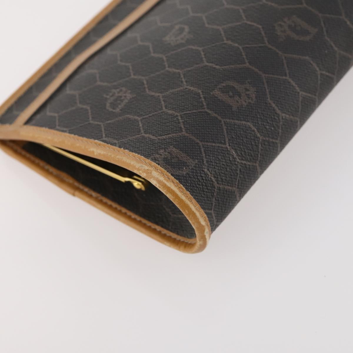 Christian Dior Honeycomb Canvas Clutch Bag PVC 2 Set Black Auth ti3763