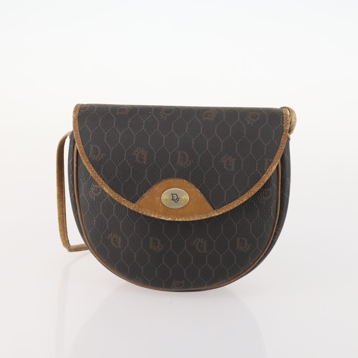 Christian Dior Honeycomb Canvas Clutch Bag PVC 2 Set Black Auth ti3763