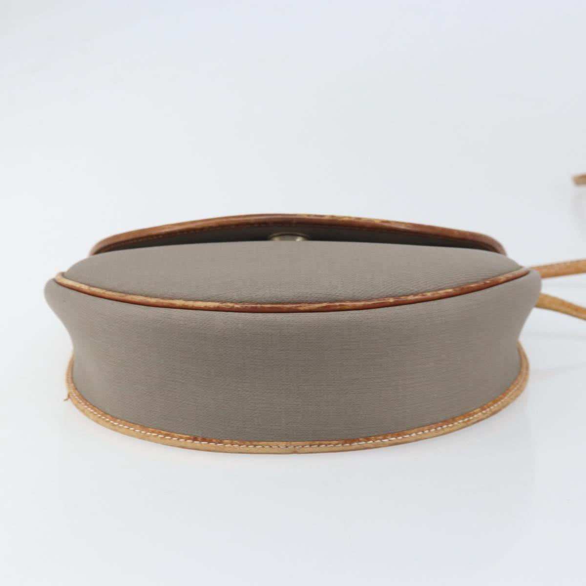 Christian Dior Shoulder Bag PVC Leather Gray Gold Auth ti3764
