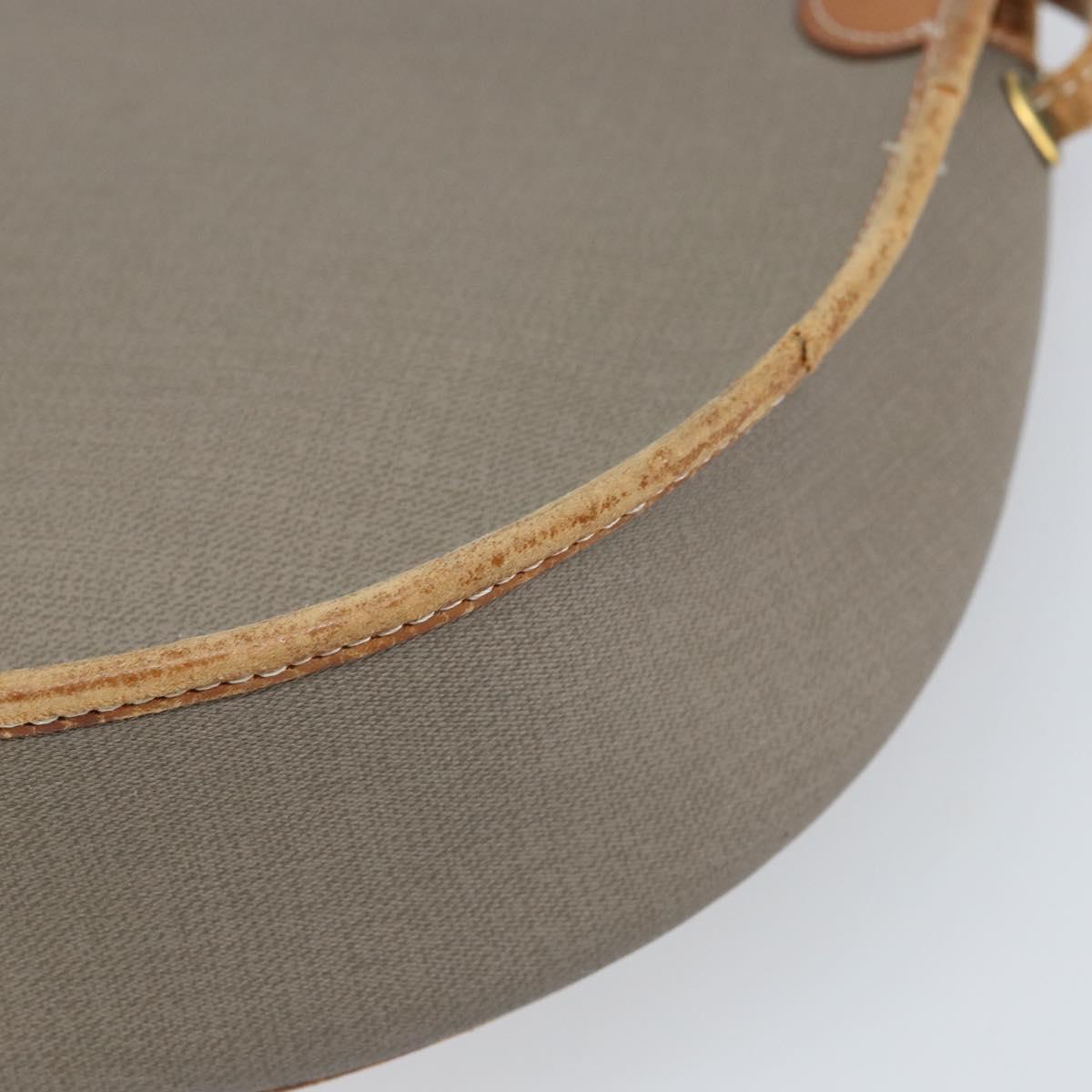 Christian Dior Shoulder Bag PVC Leather Gray Gold Auth ti3764