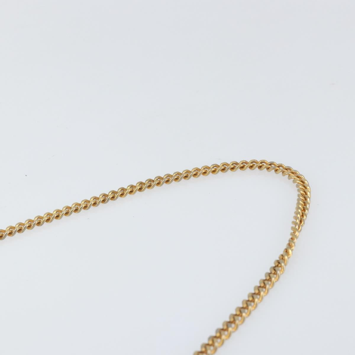 Christian Dior Chain Shoulder Bag Leather Navy Gold Auth ti3768