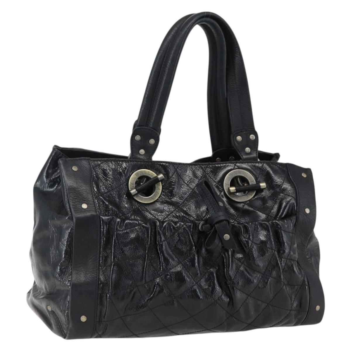 BALLY Hand Bag Leather Black Auth ti3771