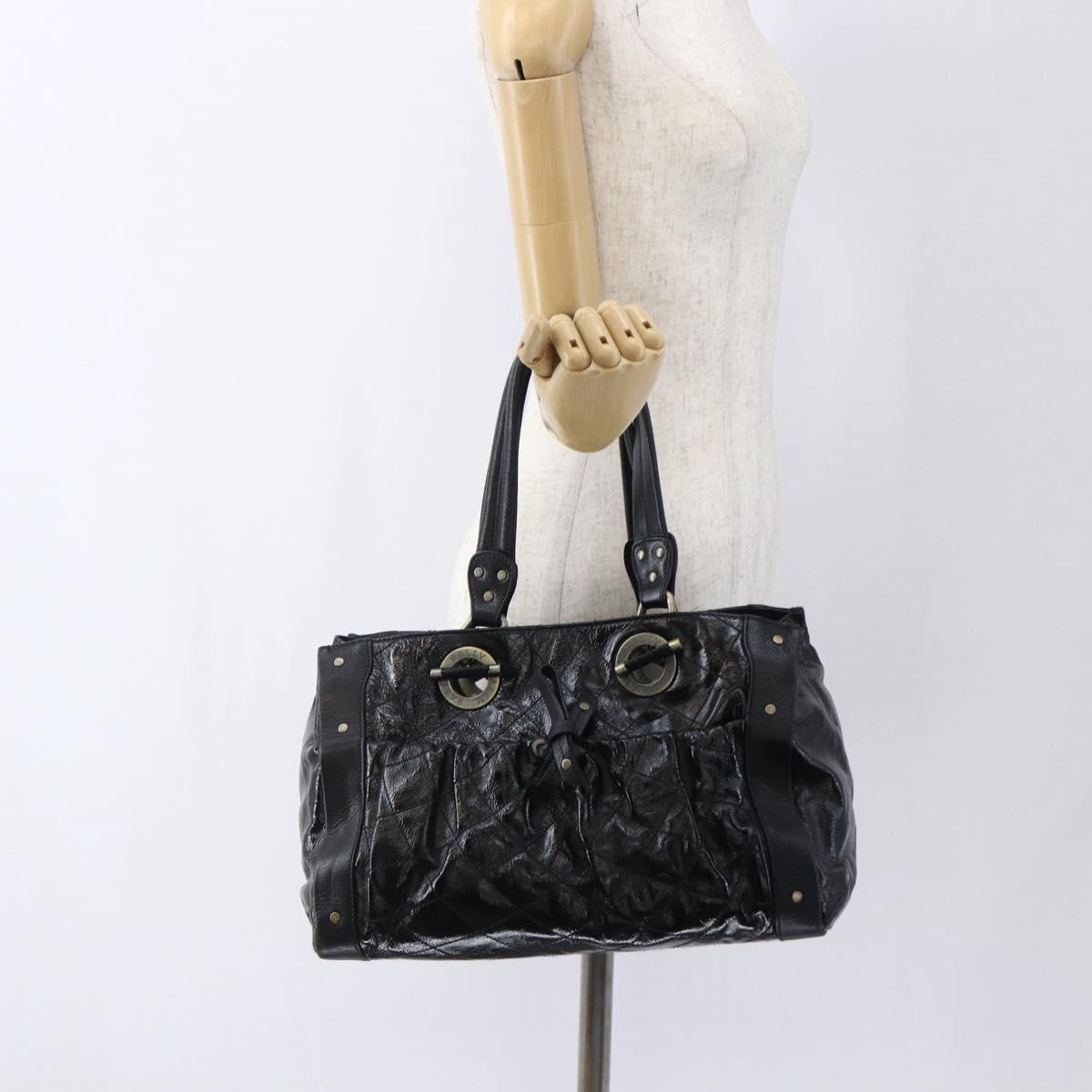 BALLY Hand Bag Leather Black Auth ti3771