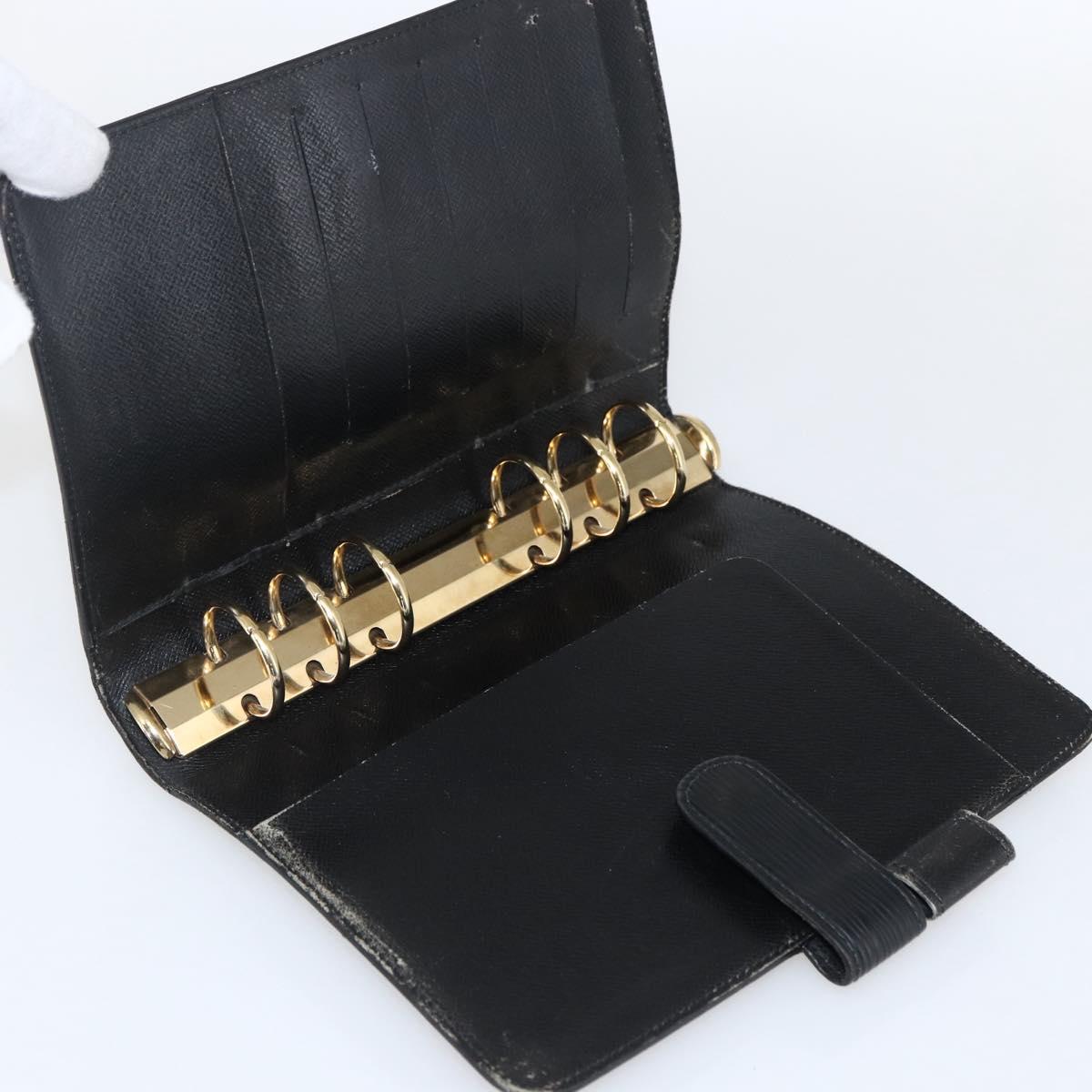 LOUIS VUITTON Epi Agenda MM Day Planner Cover Black R20042 LV Auth ti3776
