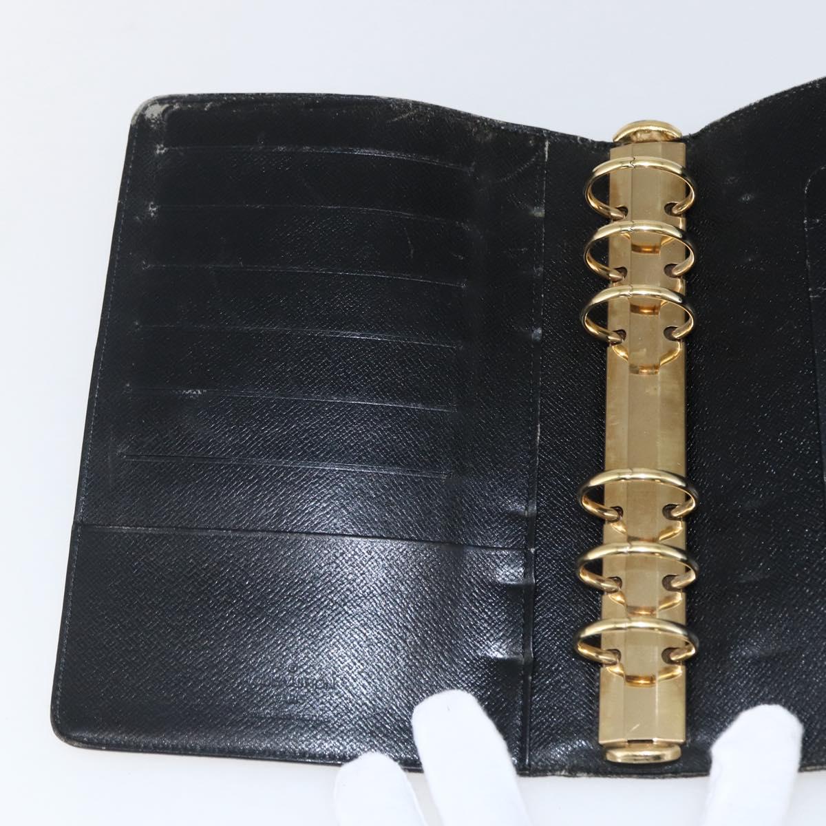 LOUIS VUITTON Epi Agenda MM Day Planner Cover Black R20042 LV Auth ti3776