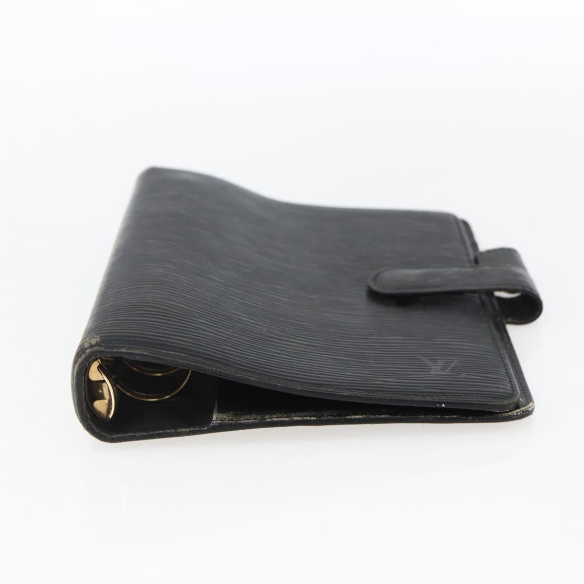 LOUIS VUITTON Epi Agenda MM Day Planner Cover Black R20042 LV Auth ti3776