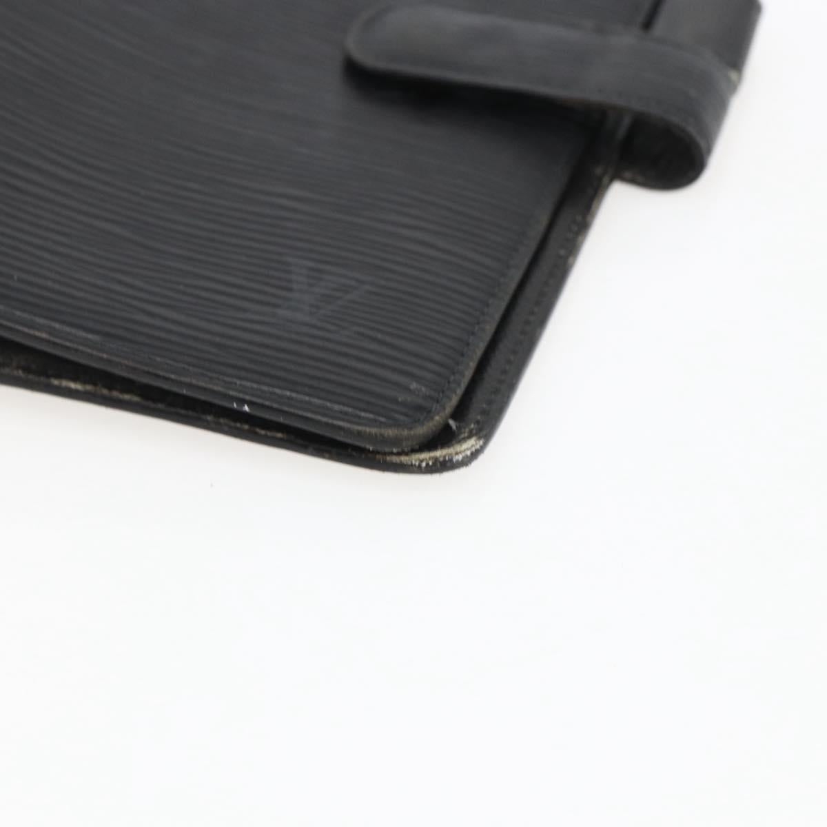 LOUIS VUITTON Epi Agenda MM Day Planner Cover Black R20042 LV Auth ti3776