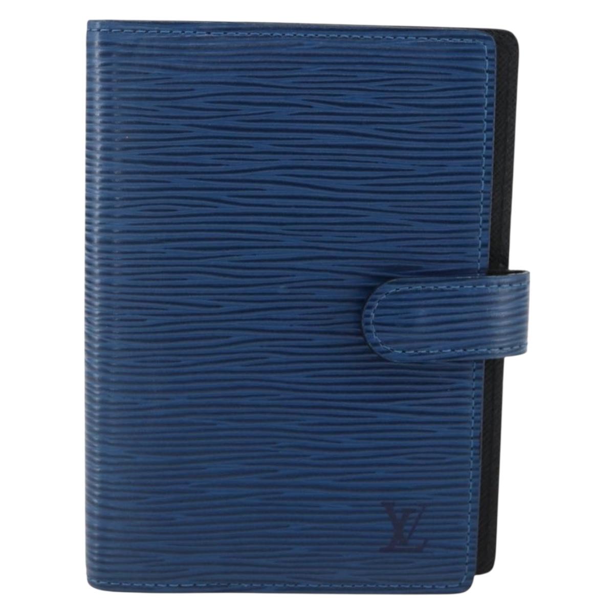 LOUIS VUITTON Epi Agenda PM Day Planner Cover Blue R20055 LV Auth ti3777