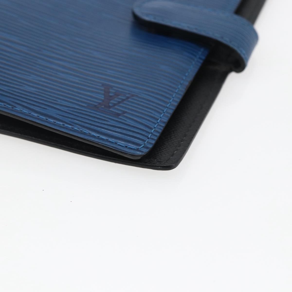 LOUIS VUITTON Epi Agenda PM Day Planner Cover Blue R20055 LV Auth ti3777