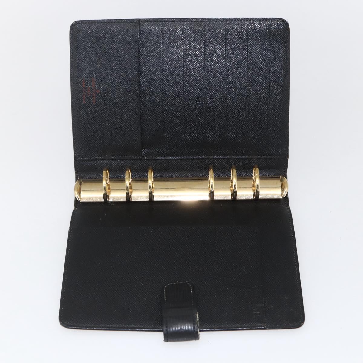 LOUIS VUITTON Epi Agenda MM Day Planner Cover Black R20042 LV Auth ti3778