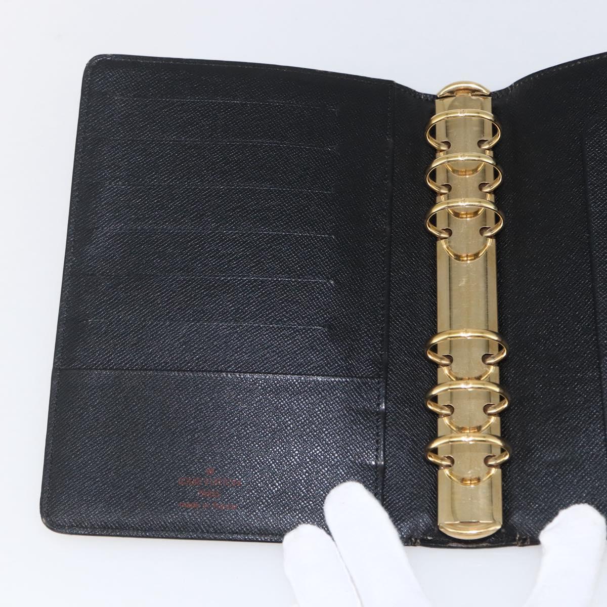 LOUIS VUITTON Epi Agenda MM Day Planner Cover Black R20042 LV Auth ti3778