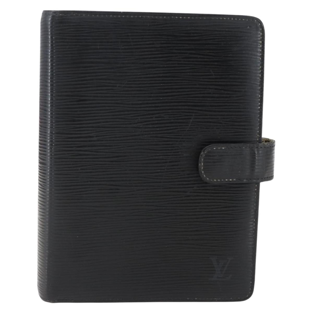 LOUIS VUITTON Epi Agenda MM Day Planner Cover Black R20042 LV Auth ti3778