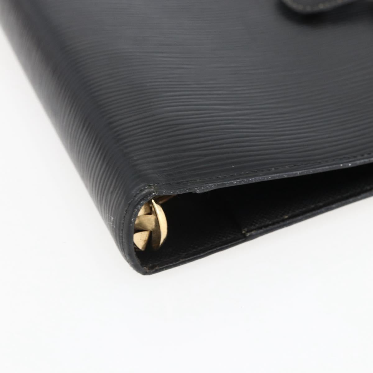 LOUIS VUITTON Epi Agenda MM Day Planner Cover Black R20042 LV Auth ti3778