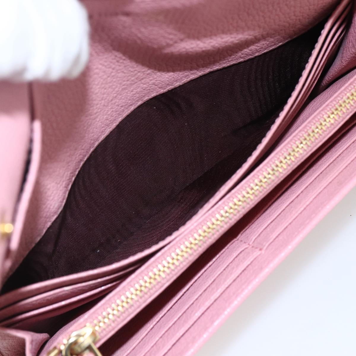 Miu Miu Long Wallet Leather Pink Auth ti3779