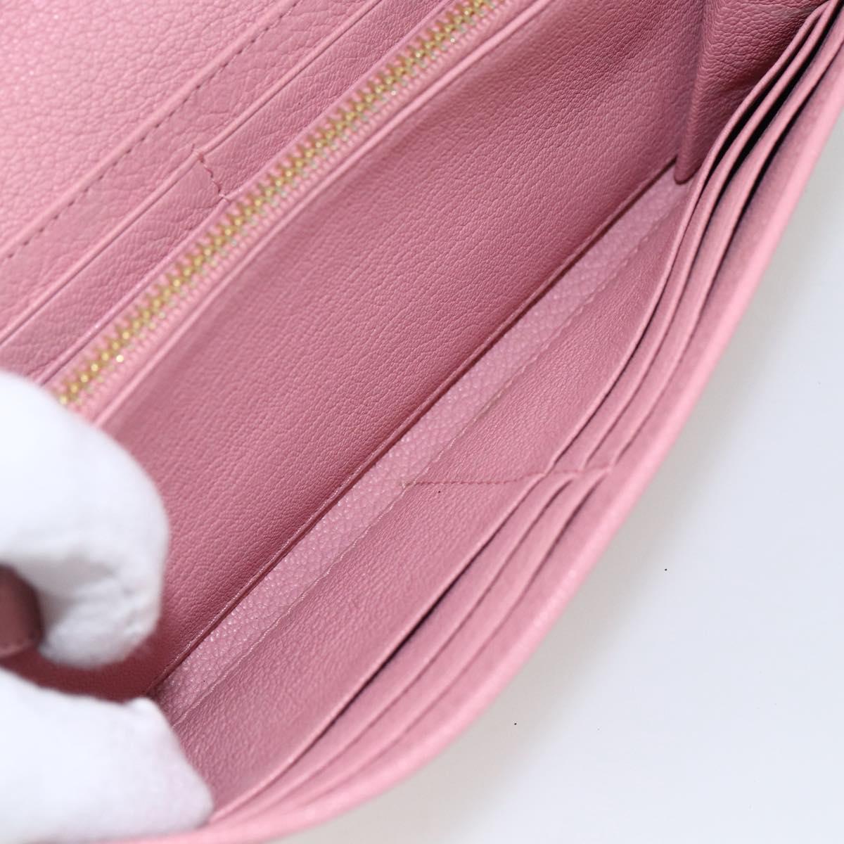 Miu Miu Long Wallet Leather Pink Auth ti3779