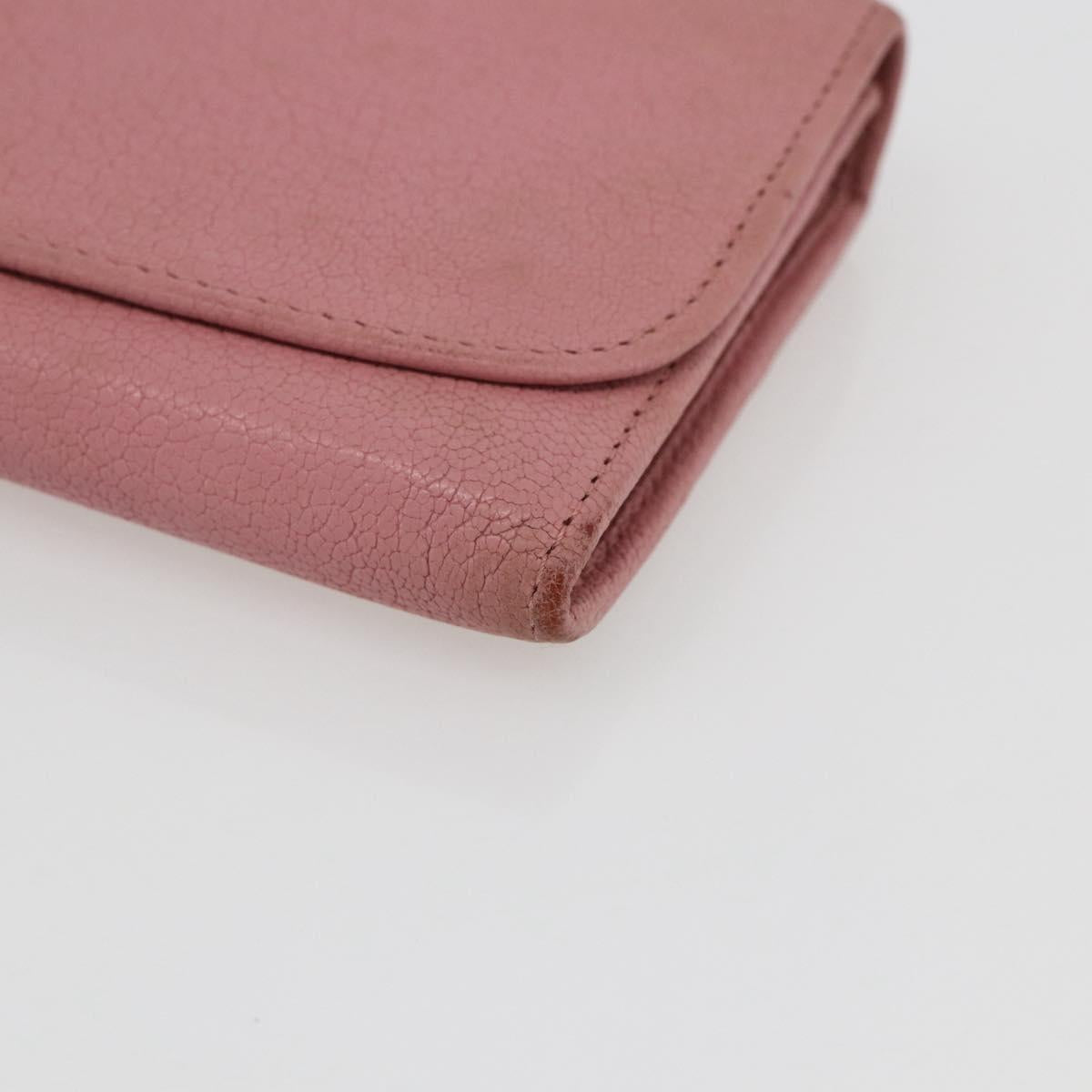 Miu Miu Long Wallet Leather Pink Auth ti3779