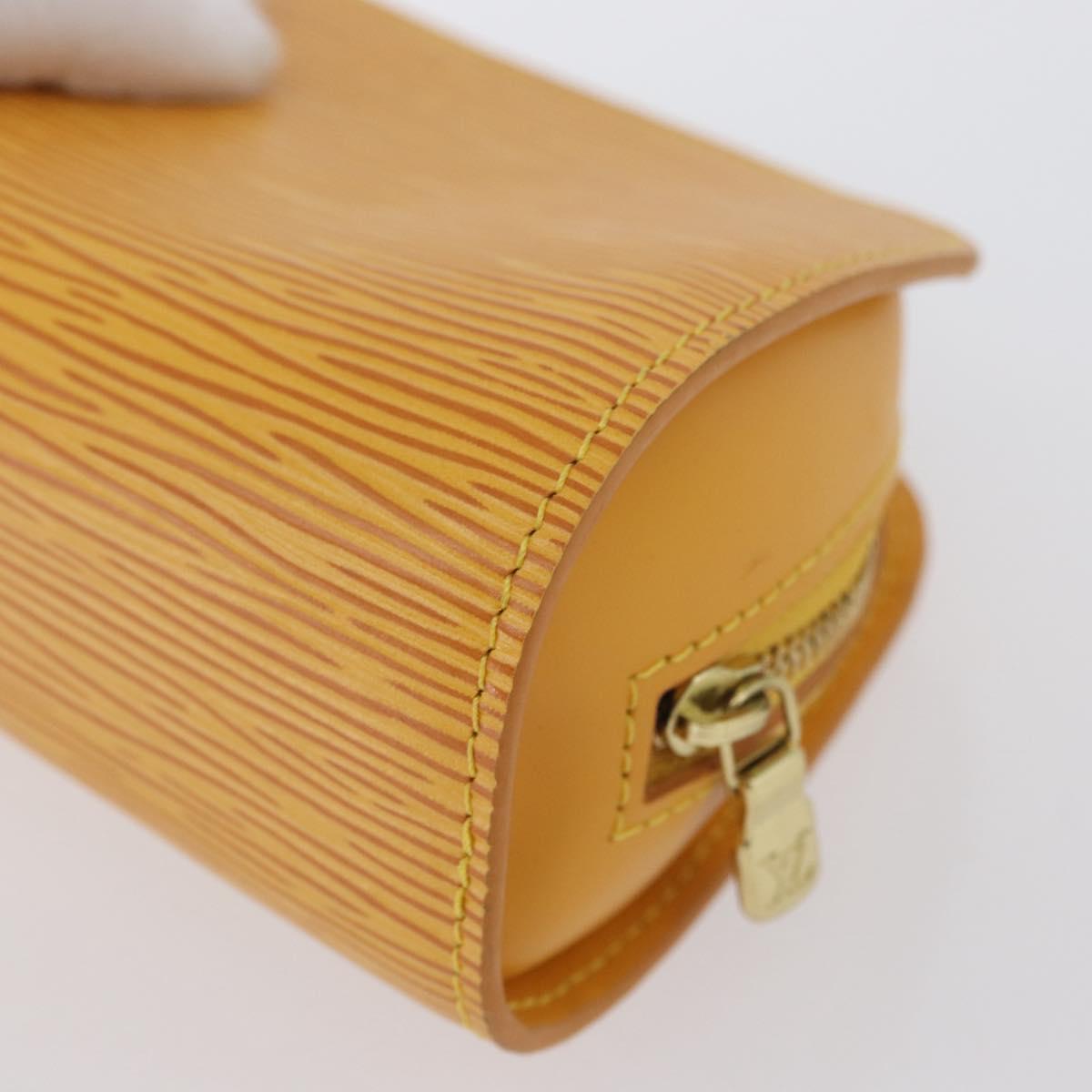 LOUIS VUITTON Epi Dauphine PM Pouch Yellow M48449 LV Auth ti3784