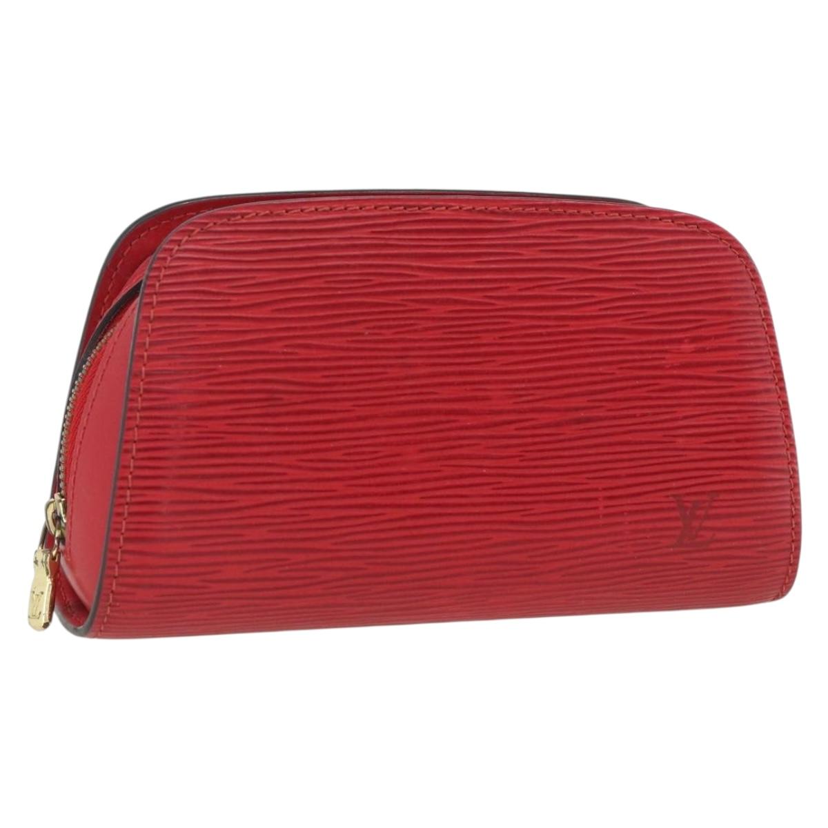 LOUIS VUITTON Epi Dauphine PM Pouch Castilian Red M48447 LV Auth ti3785