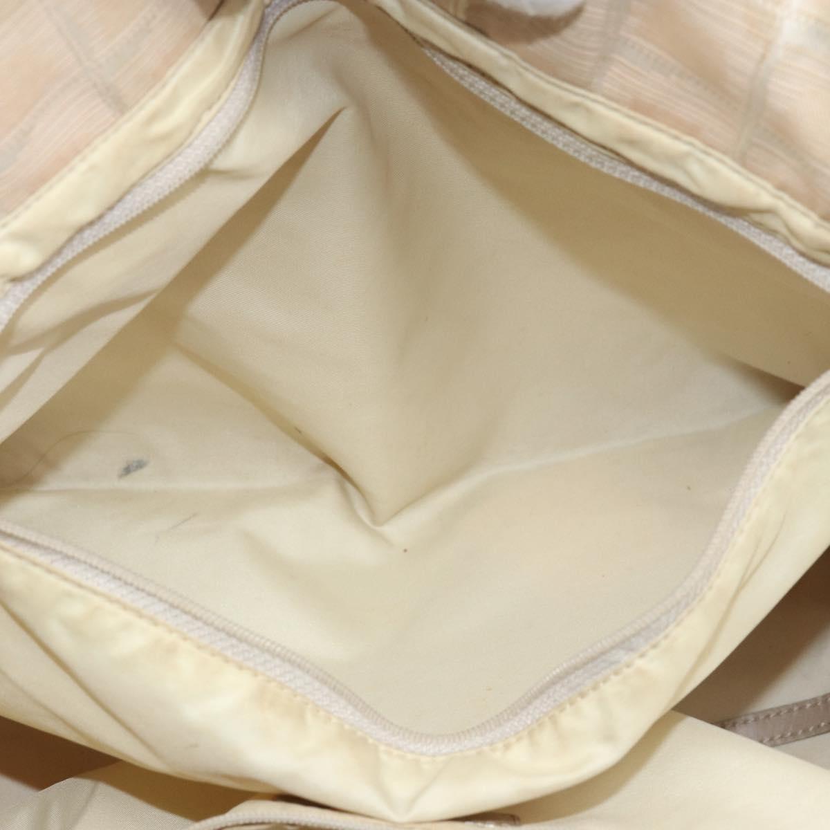 CHANEL New Travel Line Tote Bag Nylon Beige Gold CC Auth ti3789