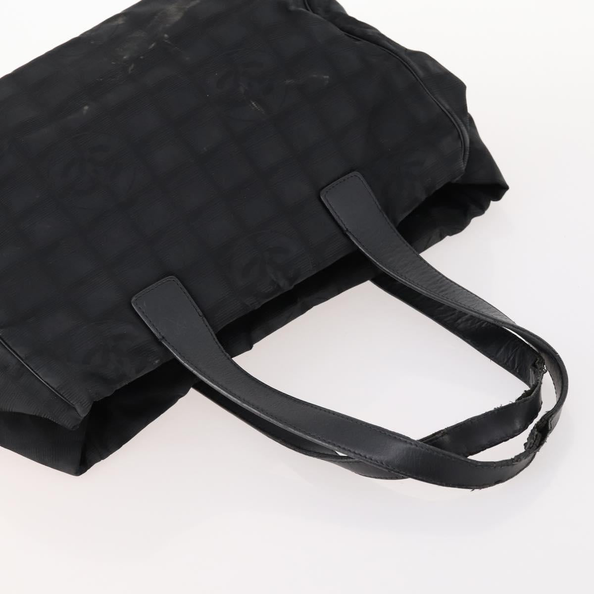 CHANEL New Travel line Tote Bag Nylon 4 Set Black Beige CC Auth ti3790