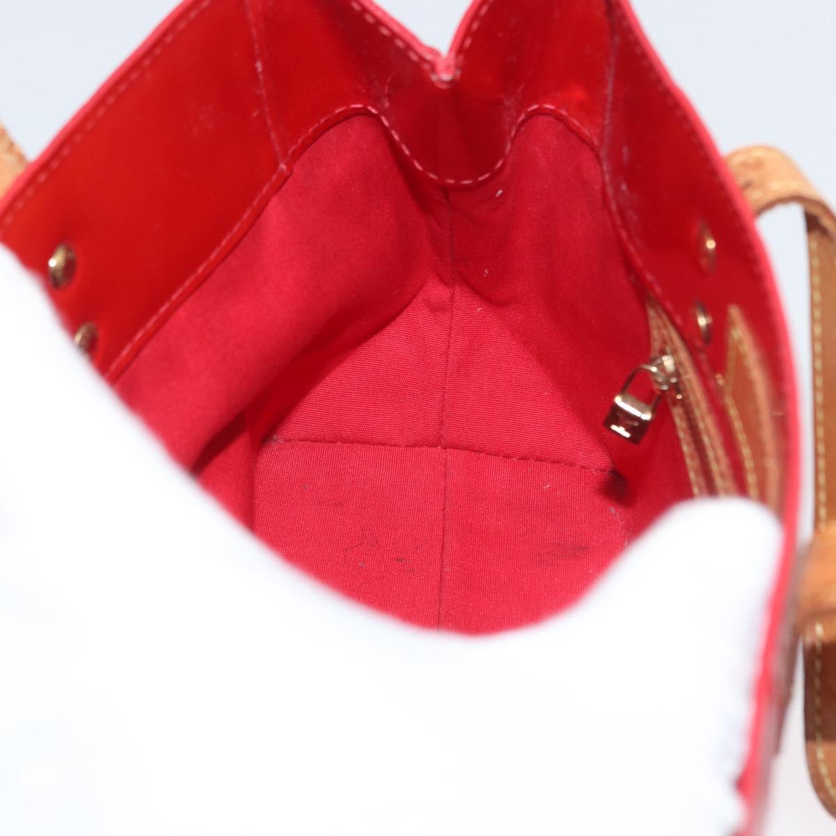 LOUIS VUITTON Monogram Vernis Reade PM Hand Bag Red Rouge M91088 LV Auth ti3791