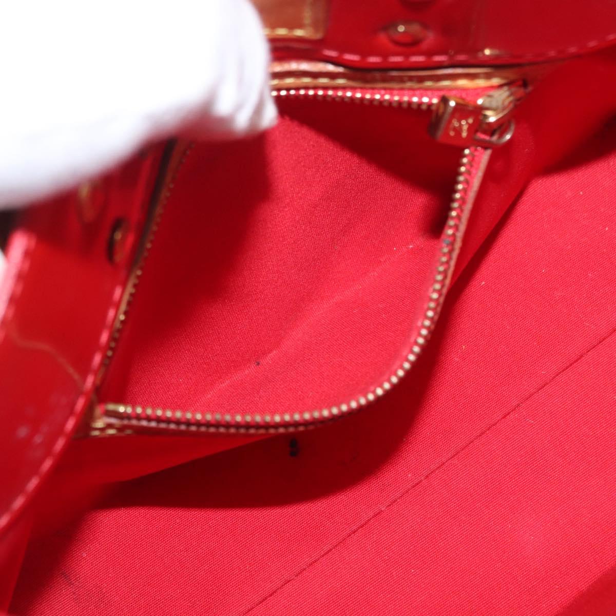 LOUIS VUITTON Monogram Vernis Reade PM Hand Bag Red Rouge M91088 LV Auth ti3791