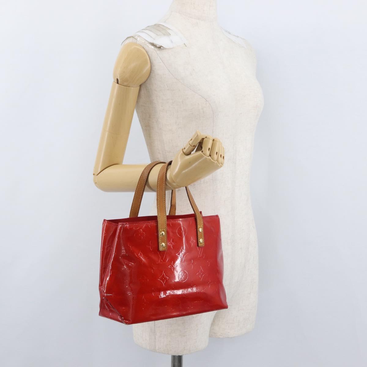 LOUIS VUITTON Monogram Vernis Reade PM Hand Bag Red Rouge M91088 LV Auth ti3791