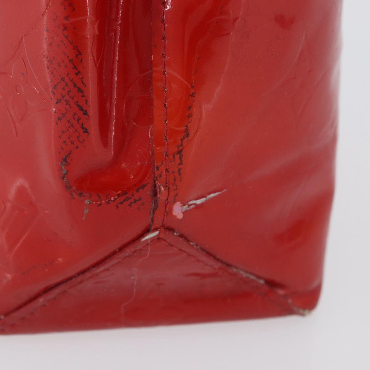 LOUIS VUITTON Monogram Vernis Reade PM Hand Bag Red Rouge M91088 LV Auth ti3791
