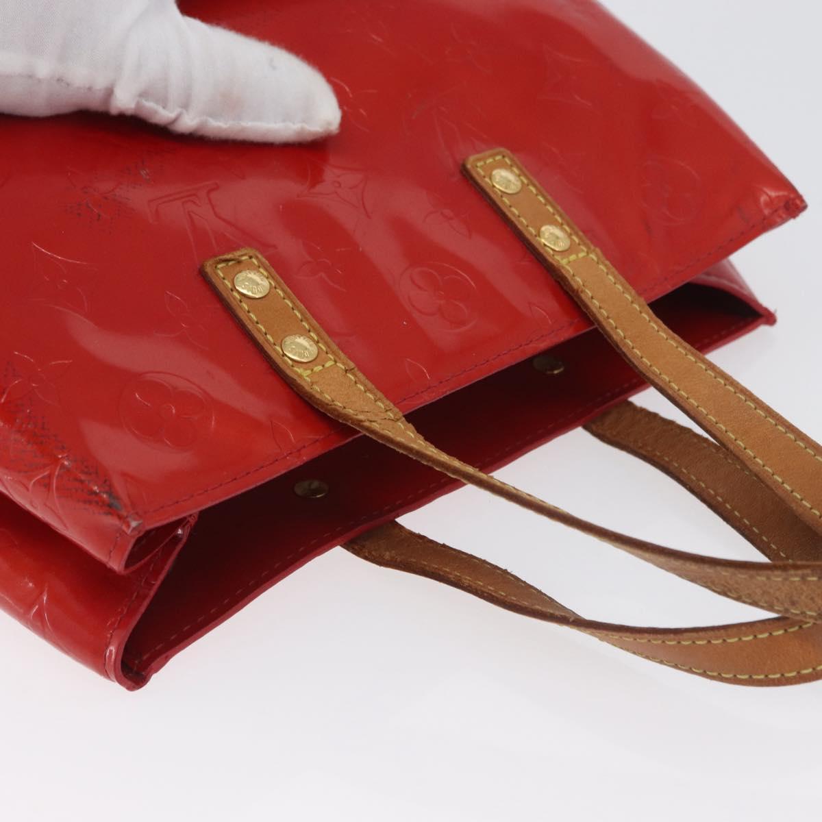 LOUIS VUITTON Monogram Vernis Reade PM Hand Bag Red Rouge M91088 LV Auth ti3791