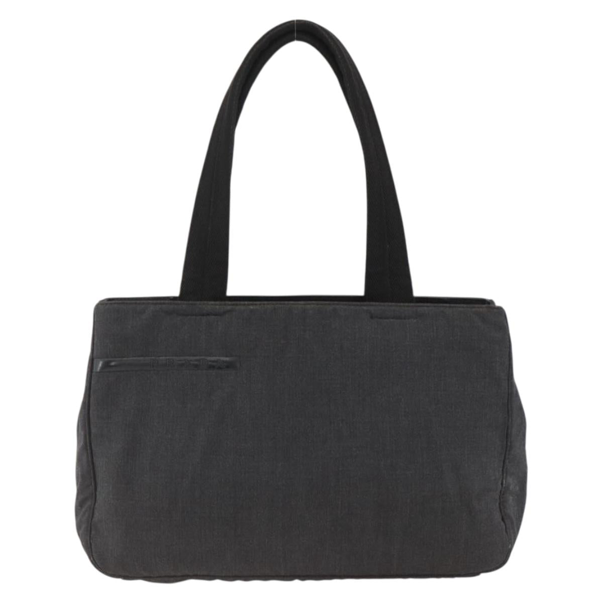 PRADA Hand Bag Canvas Gray Silver Auth ti3797