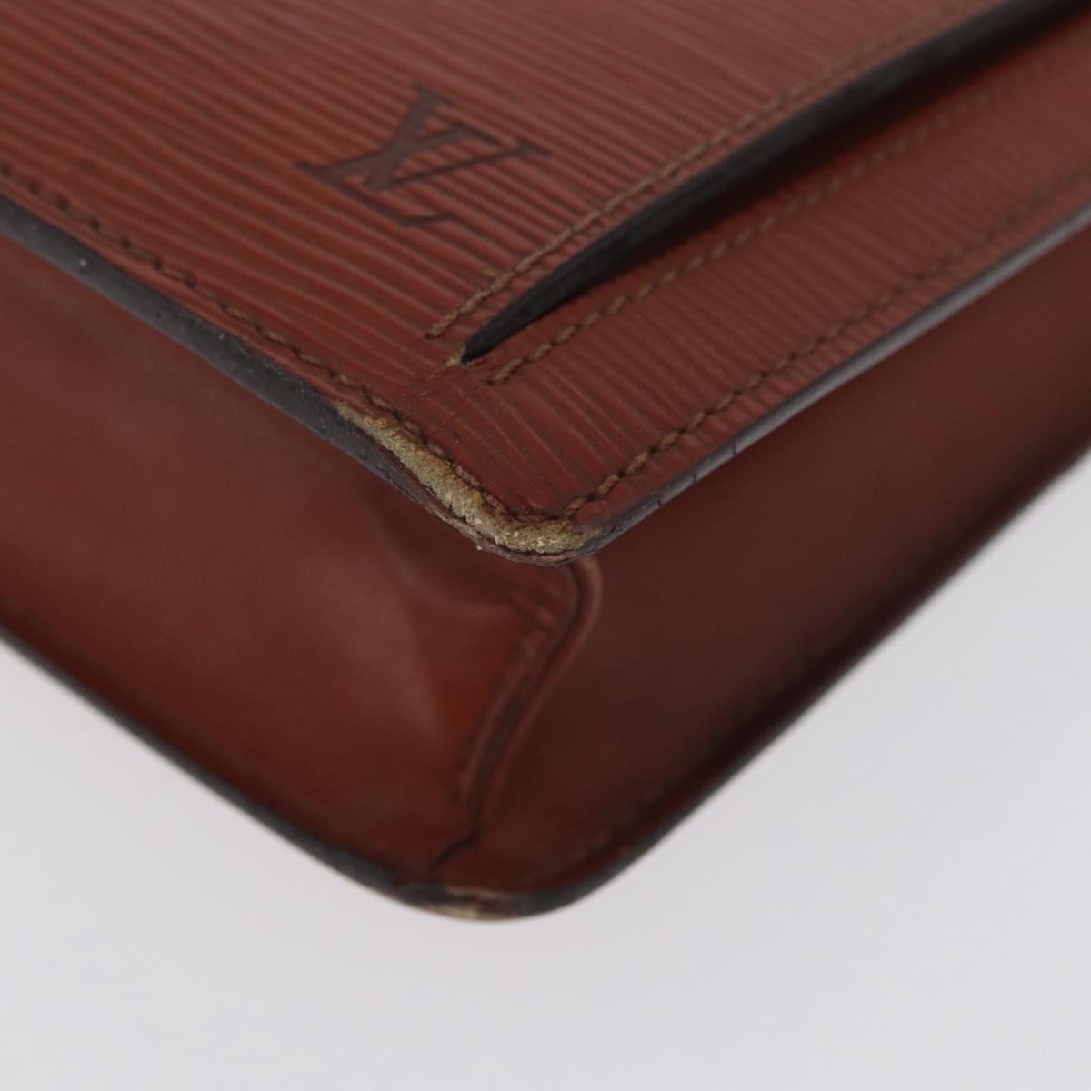 LOUIS VUITTON Epi Serie Dragonne Hand Bag Brown M52618 LV Auth ti3804