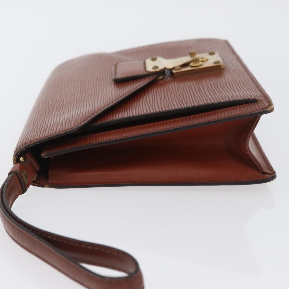 LOUIS VUITTON Epi Serie Dragonne Hand Bag Brown M52618 LV Auth ti3804
