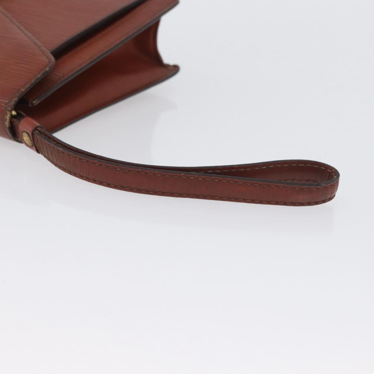 LOUIS VUITTON Epi Serie Dragonne Hand Bag Brown M52618 LV Auth ti3804
