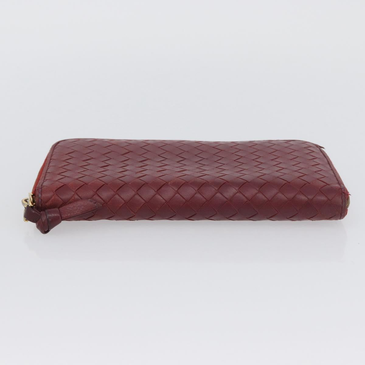 BOTTEGA VENETA INTRECCIATO Wallet Leather 2 Set Black Red Auth ti3810