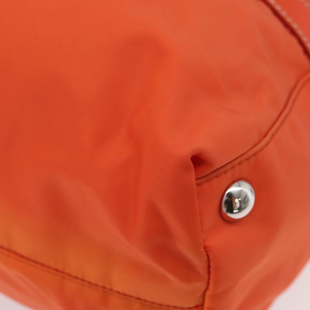 PRADA Hand Bag Nylon 2way Orange Silver Auth ti3826
