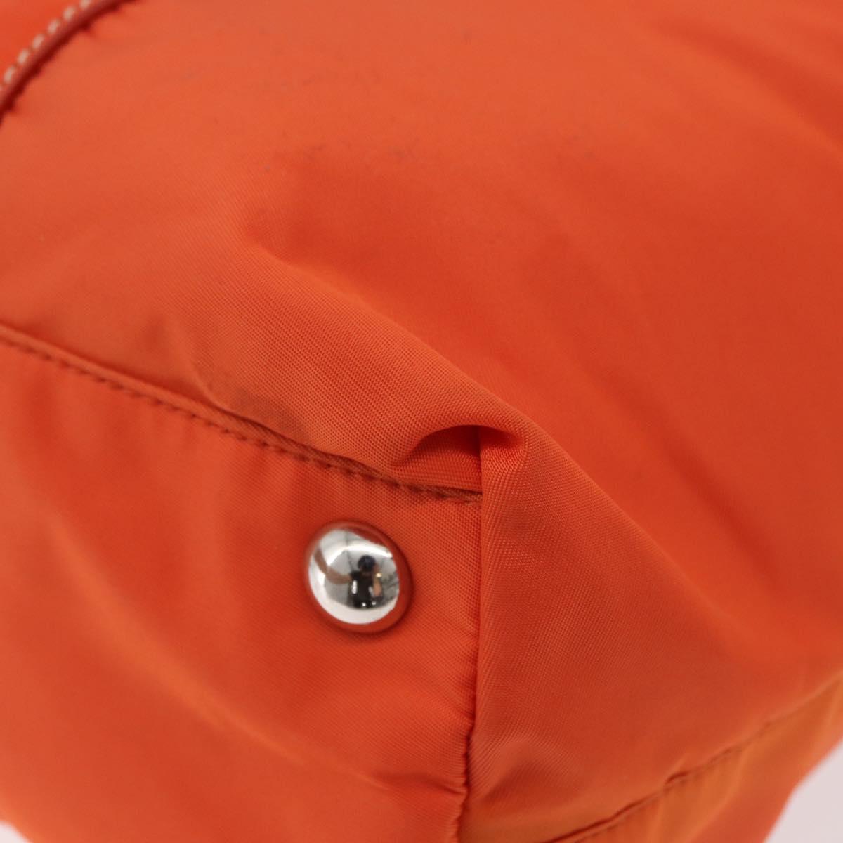PRADA Hand Bag Nylon 2way Orange Silver Auth ti3826
