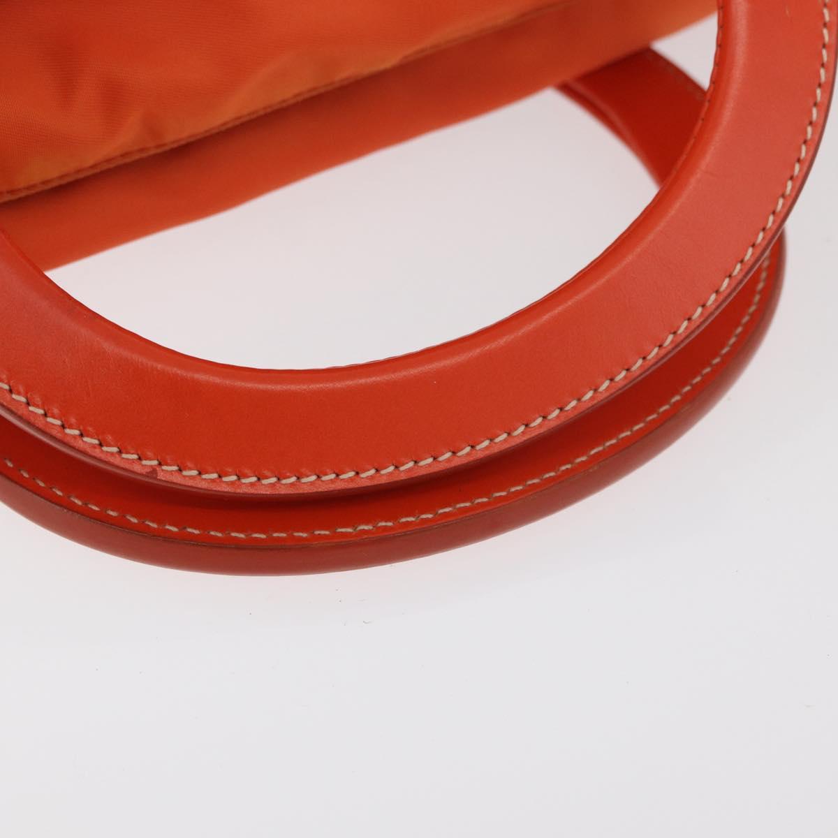 PRADA Hand Bag Nylon 2way Orange Silver Auth ti3826
