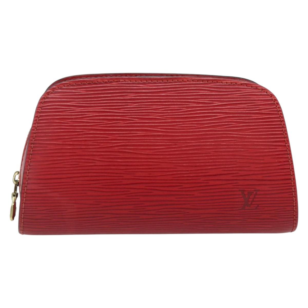 LOUIS VUITTON Epi Dauphine PM Pouch Castilian Red M48447 LV Auth ti3837
