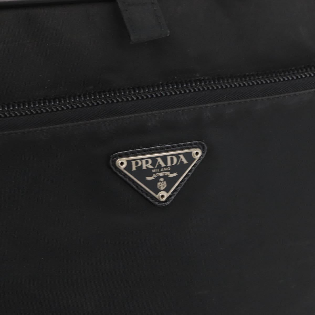 PRADA Business Bag Nylon Black Silver Auth ti3842