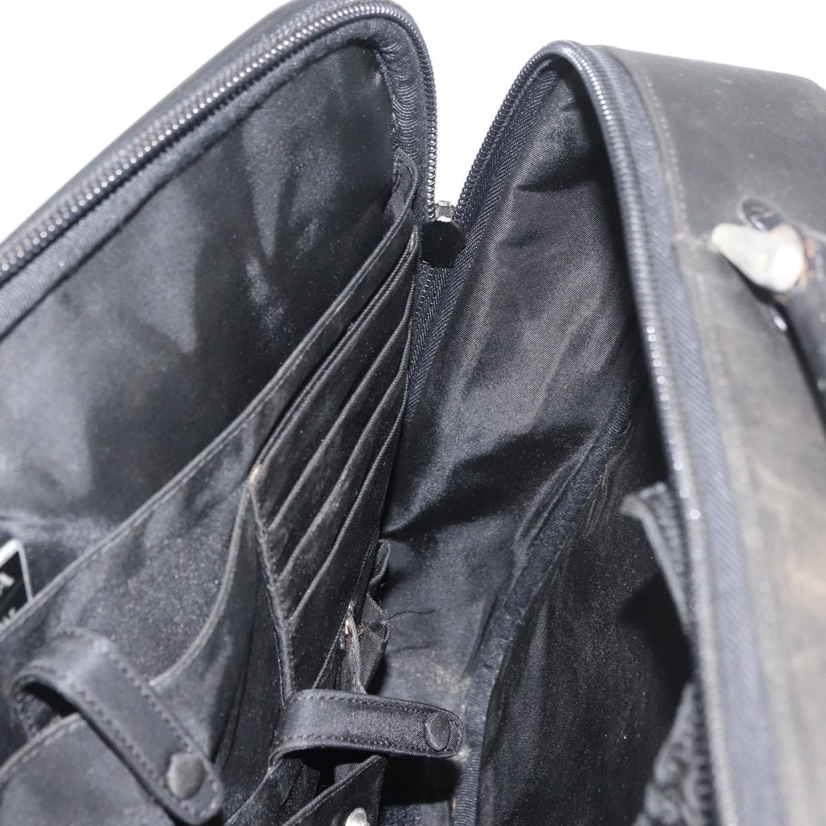 PRADA Business Bag Nylon Black Silver Auth ti3842