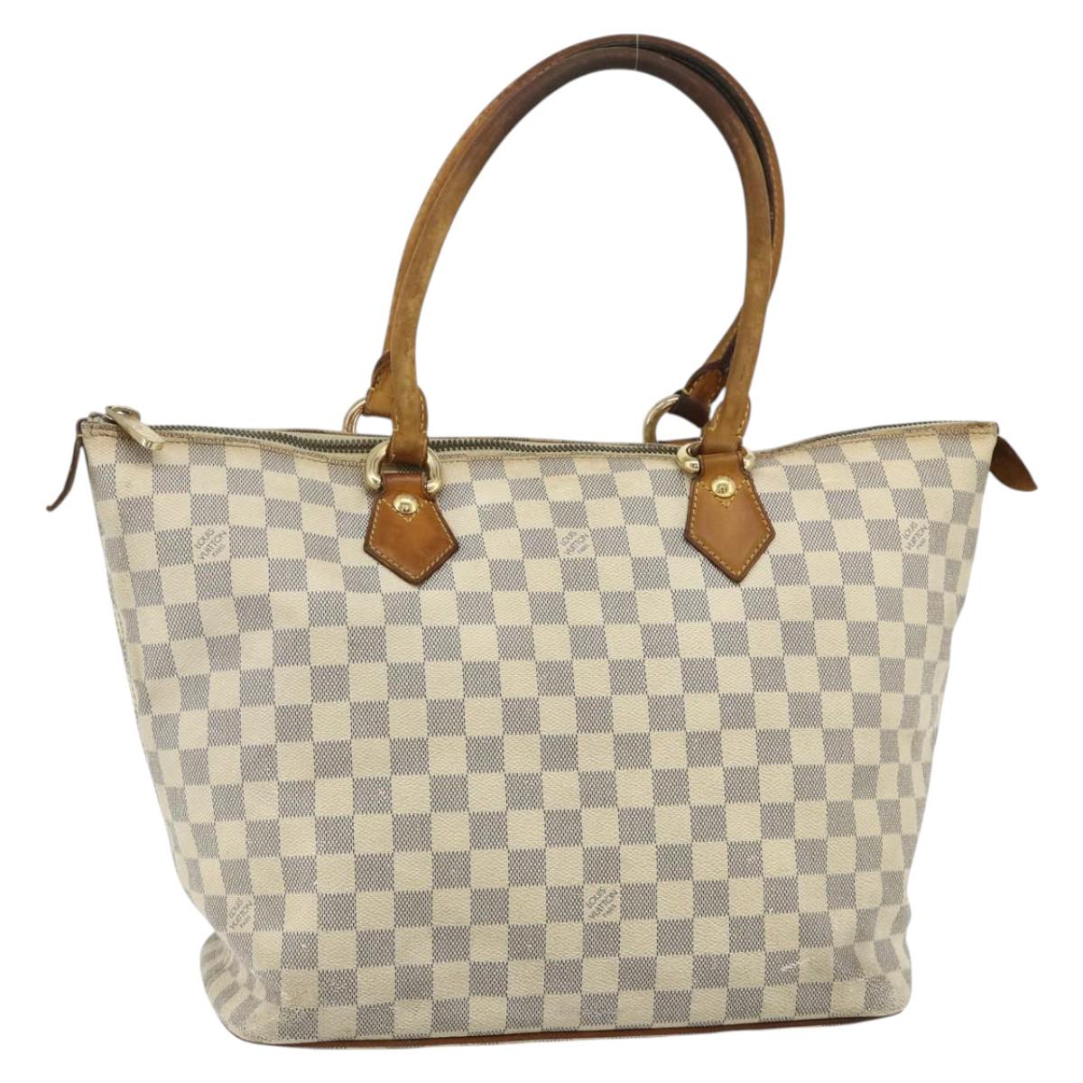LOUIS VUITTON Damier Azur Saleya MM Tote Bag N51185 LV Auth ti3866